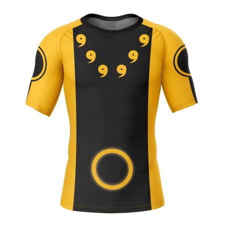 Six Paths Sage Mode Naruto Short Sleeve Rash Guard Compression Shirt