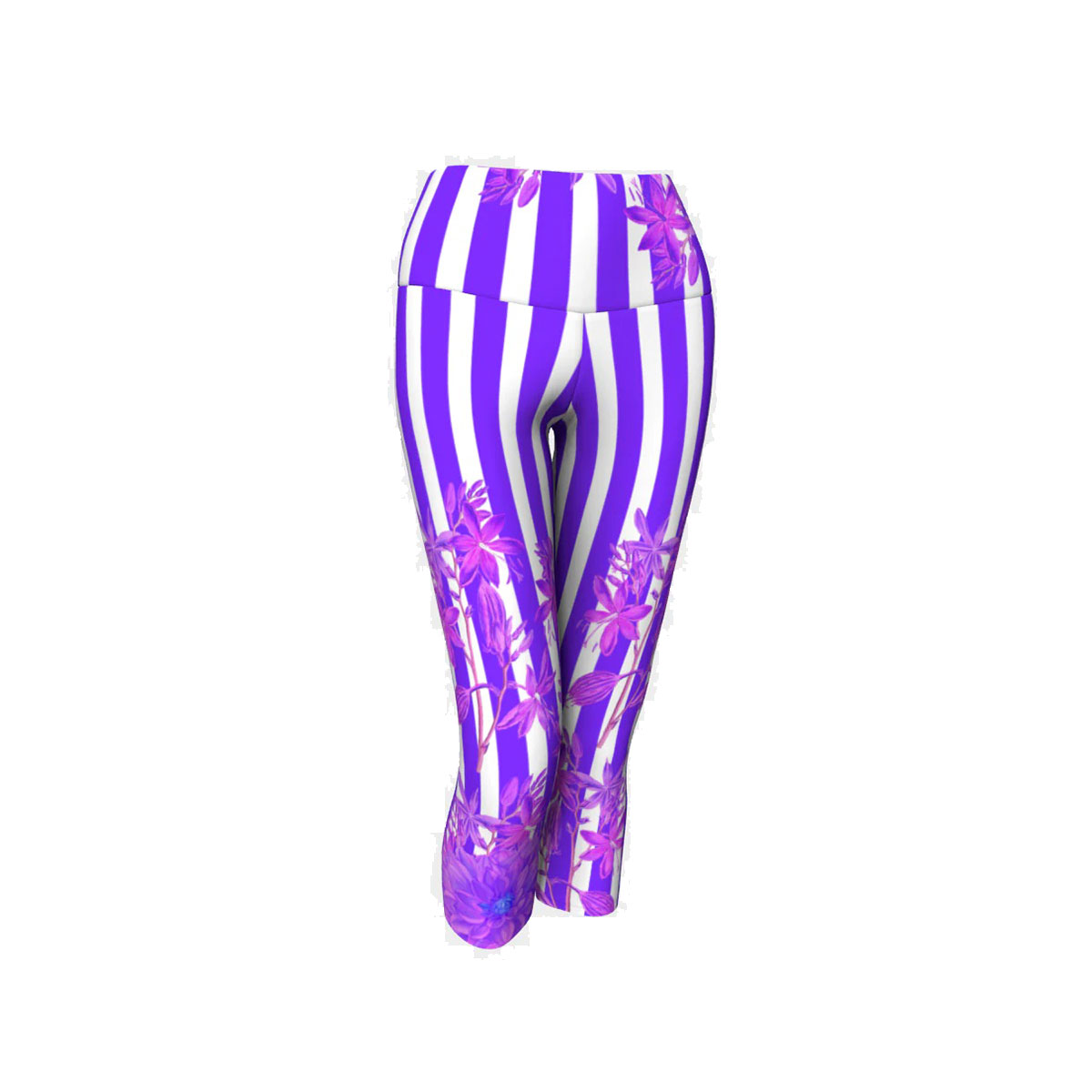 Stripes and Florals Purple Capri 1 Stripes and Florals Purple Capri
