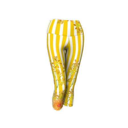 Stripes and Florals Yellow Capri
