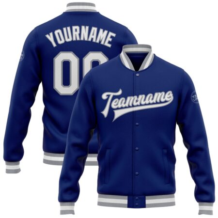 Student Baseball Jacket with Royal & White