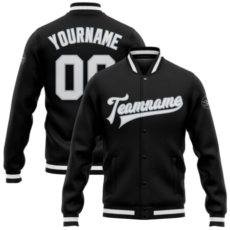 Student School Baseball Jackets with Black