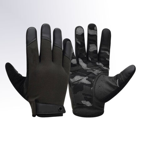 Touch Screen Friendly Full Finger Gym Gloves Colour Black