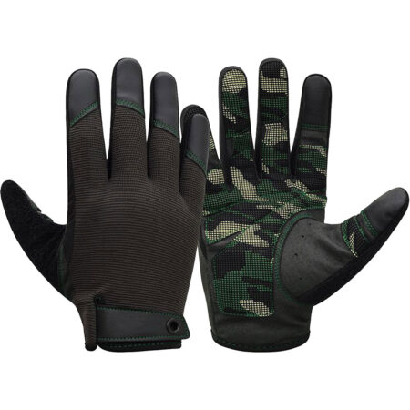 Touch Screen Friendly Full Finger Gym Gloves Colour Army Green