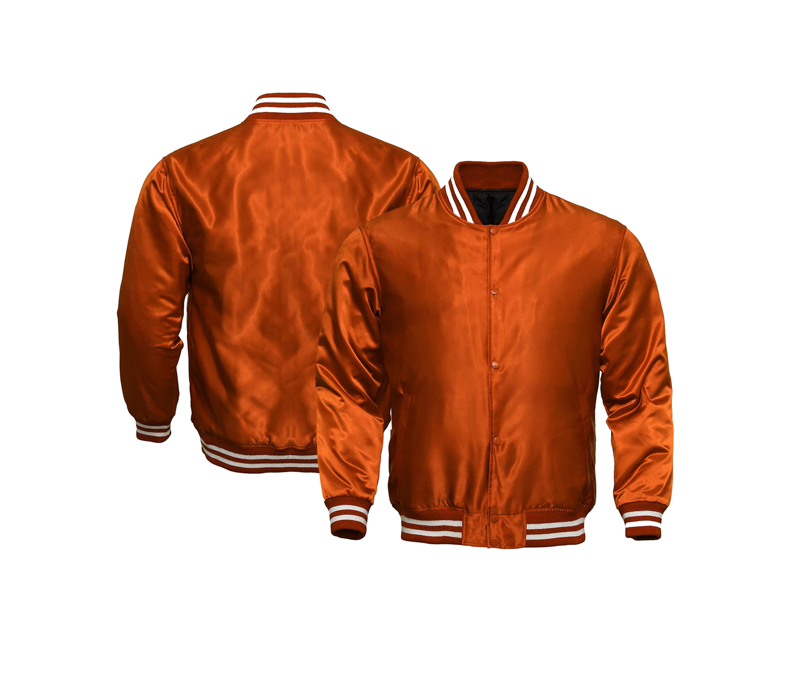 Varsity Satin Orange Jackets 1 Varsity Satin Orange Jackets