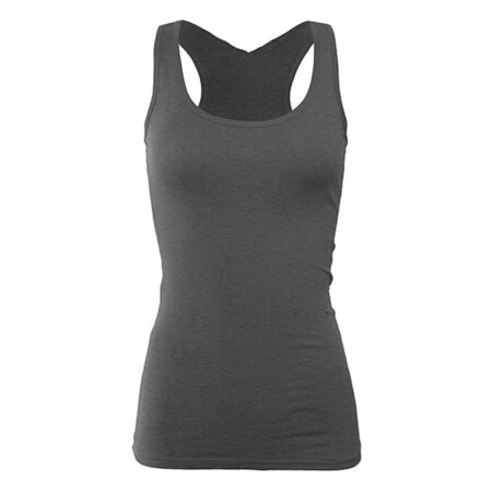 Women's Basic Cotton Plain Fitted Tank Top Colour H.charcoal