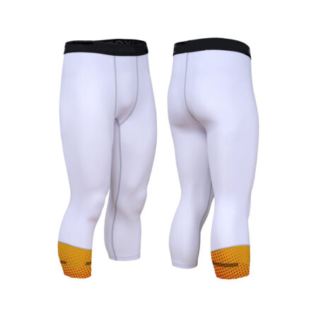Women's Capri Compression Leggings with Wide Waistband White