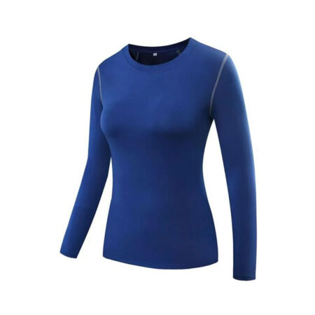 Women's Compression Shirt Dry Fit Long Sleeve Tops Color Blue