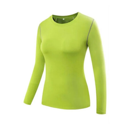 Women's Compression Shirt Dry Fit Long Sleeve Tops Color Light Green