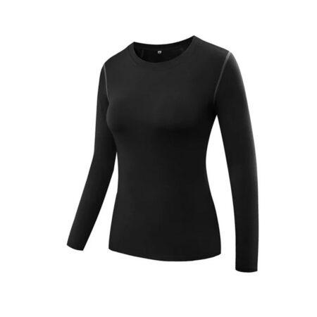 Women's Compression Shirt Dry Fit Long Sleeve Tops Color Black