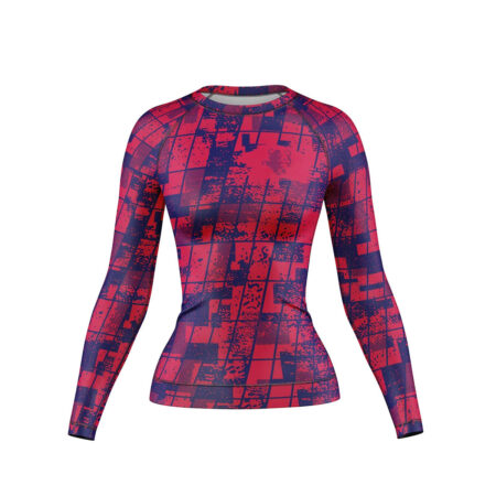 Women’s Compression Top Full Sleeves Color Red/Royal Blue