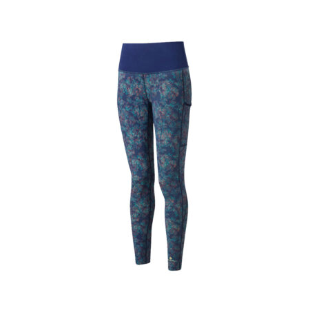 Women's Life Crop Tight Colour Deep Blue MicroFloral