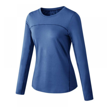 Women's Sports Compression Shirt, Cool Dry Fit Long Sleeve Tops Color Blue