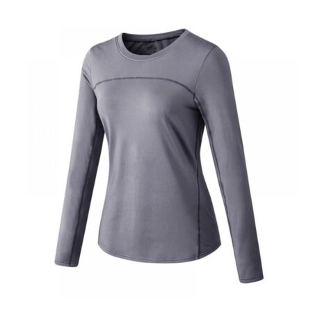 Women's Sports Compression Shirt, Cool Dry Fit Long Sleeve Tops Color Gray