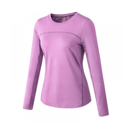 Women's Sports Compression Shirt, Cool Dry Fit Long Sleeve Tops Color Purple