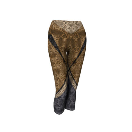 Women's Tan Neutral Snakes Capri