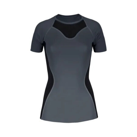 Women's Compression short sleeve Top Women, Grey/Black